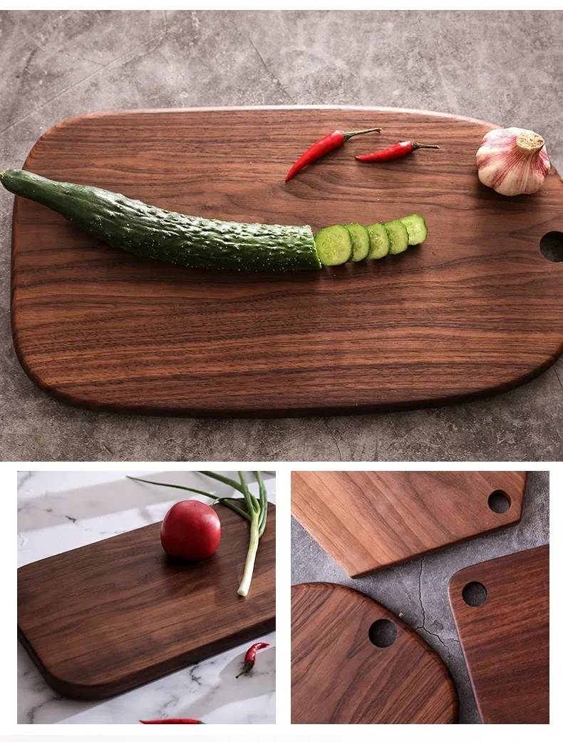 Black Walnut Whole Wood Kitchen Solid Wood Rootstock Lacquerless Fruit Cutting Board With wooden cutting board Chopping board