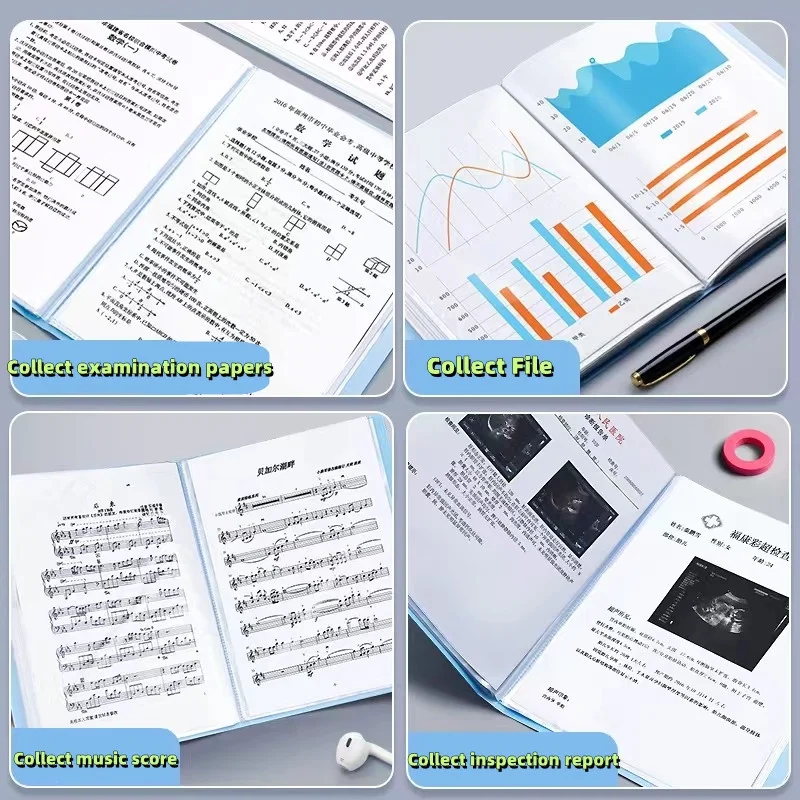 A4 Large Capacity Transparent Folder Paper Storage Multi-layer File Management Clear Book Stationery