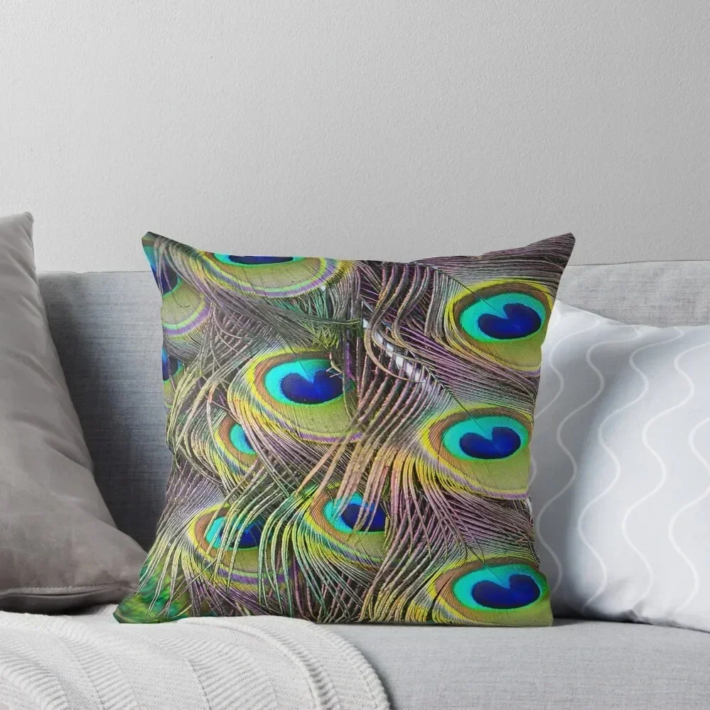 

Brilliant Peacock Feathers Throw Pillow christmas ornaments 2025 Cushions For Children pillow