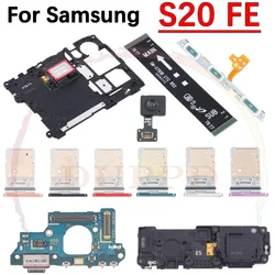 Charging Port Board Loudspeaker Earpiece Fingerprint Sensor Signal Motherboard Flex Cable For Samsung S20 FE 5G SIM Card Tray