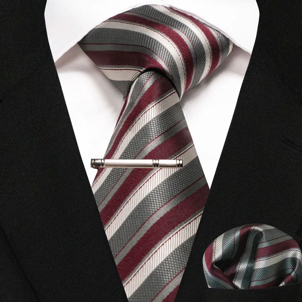 Grün Schwarz Plaid Streifen Krawatte für Männer Mode Seide Hochzeit Krawatte Einstecktuch Manschettenknopf Set Geschenk Herren Krawatte Business Party Zubehör – Detail 8