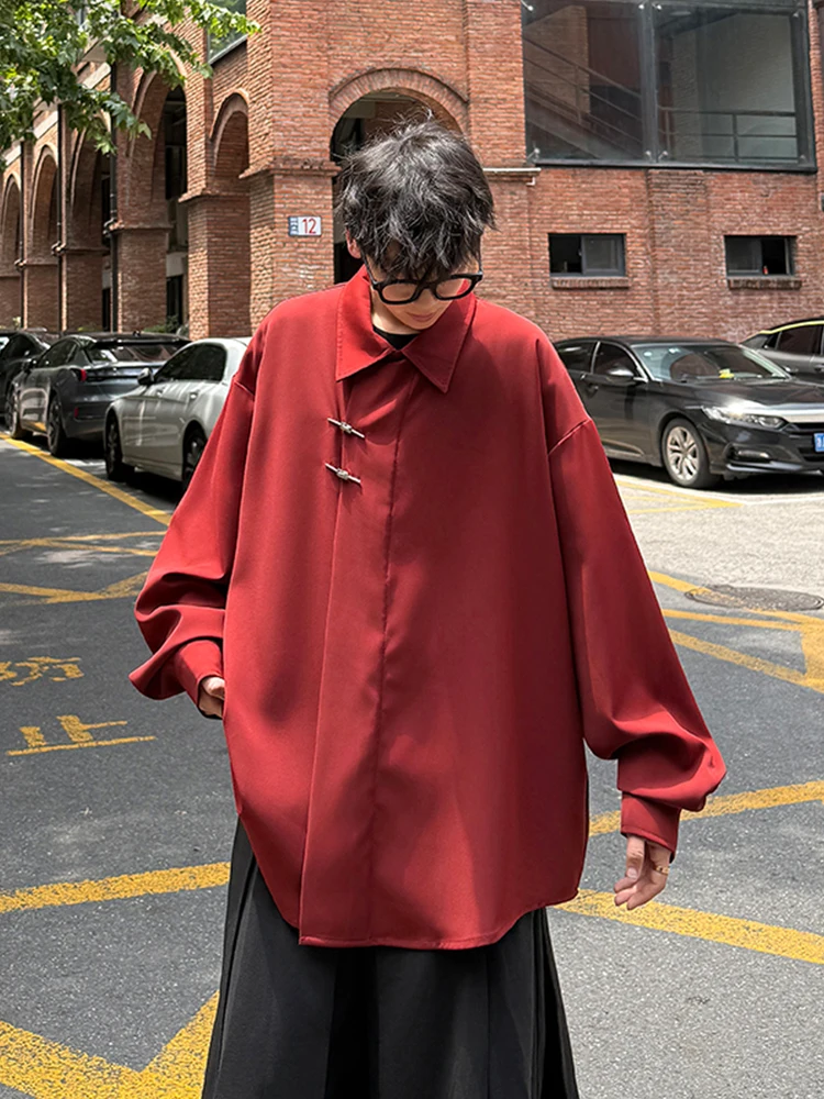 

New Chinese Sle Long Sve irt Wedding Suit Men's Traditional Tang Costume Luy Year Clothing Outerwear Casual irt