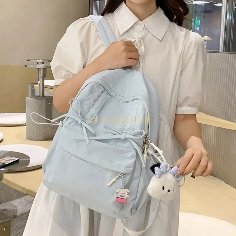 X90D Japanische Styles Rucksack Casual Daypacks Schule Rucksack Reise -Rucksack großer Kapazität Rucksack Lovely Bows Rucksack