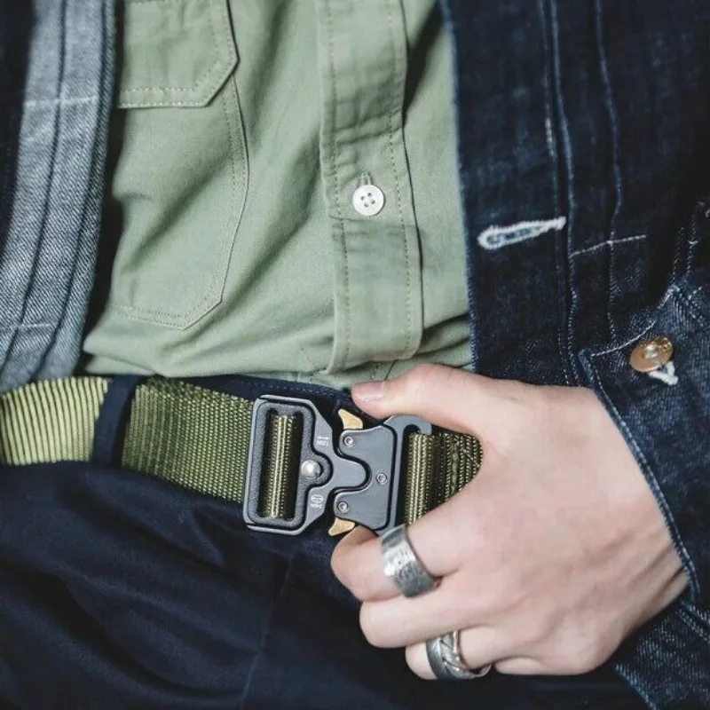 2pcs set men's belts,quick-release buckle design, Workwear, Casual, and Outdoor Belts other activities mens belt