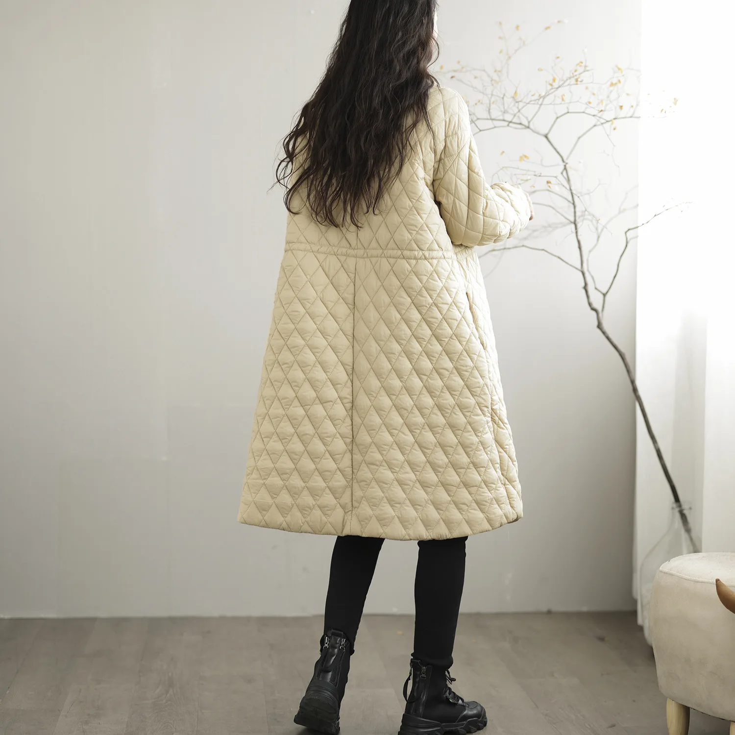 Women Parkas Single Breasted Solid Thick Long Jackets Full Sleeves Pockets Casual Warm Coats Jacket Autumn Winter 2025