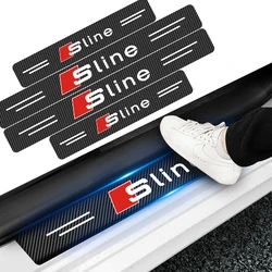 Carbon Fiber Car Door Plate Threshold Protector Sticker For Audi S line A6 A4 TT Q3 Q5 Q7 A5 A7 S3 S4 S5 S6 S8 RS3 RS4 RS5 RS6