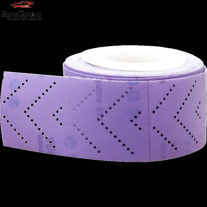 Rectangular Hand Torn Sandpaper Roll Emery Cloth Roll Hand Sanding Board Hand Planing Three-In-One Dry Sanding Purple 70mm/12M