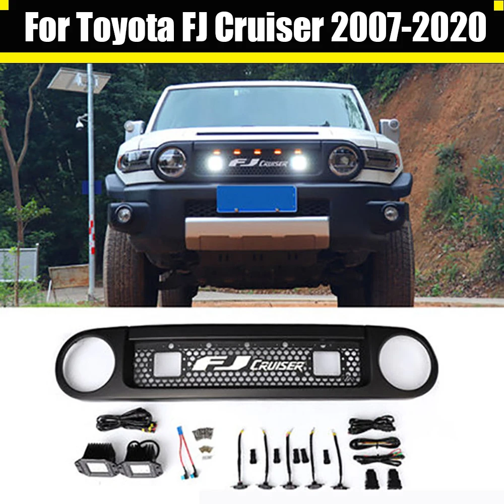 

Racing Grille Grills Mesh Front Bumper Grilles Radiator Trim Cover Modified For Toyota FJ Cruiser 2007-2020