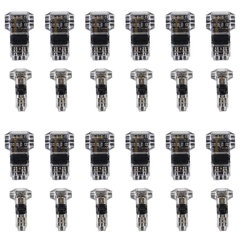 AT05-T Tap Wire Connectors For 14-18 AWG Wires, No Wire Stripping 3 Way Wire Connectors Combo,Wire Splice Connectors 24 Pack
