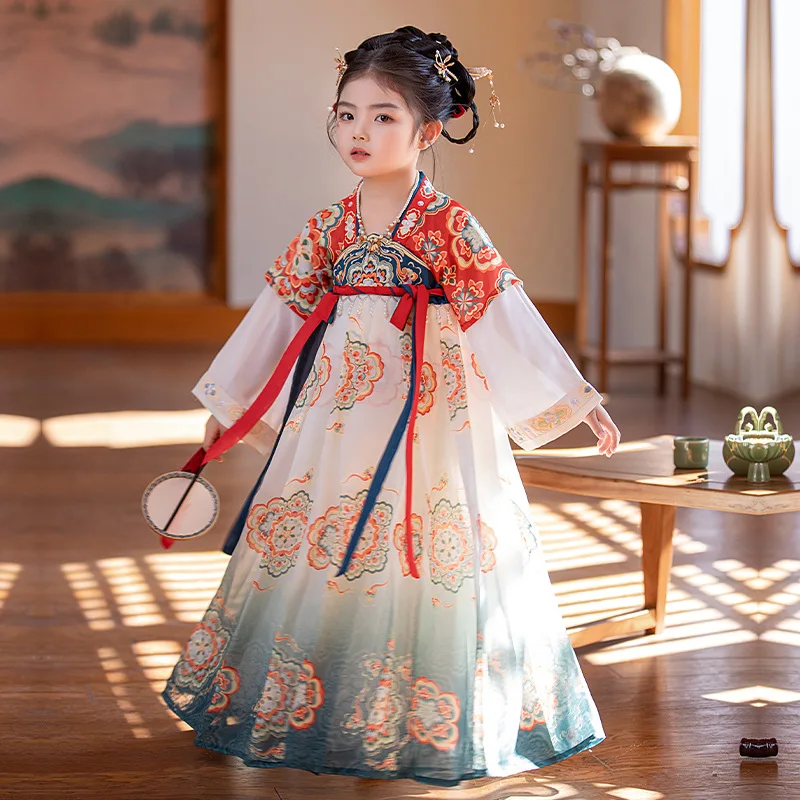 

2024 Summer New Hanfu Dress For Girl Ancient Chinese Traditional Hanfu Kids Fairy Cosplay Costume Hanfu Dance Perform Dress