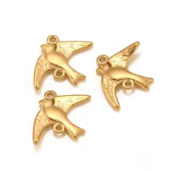 3pcs/Bag Peace Dove Charms for Jewelry Stainless Steel Bird Charms Connectors DIY Necklaces Bracelet Earrings Accessories Making