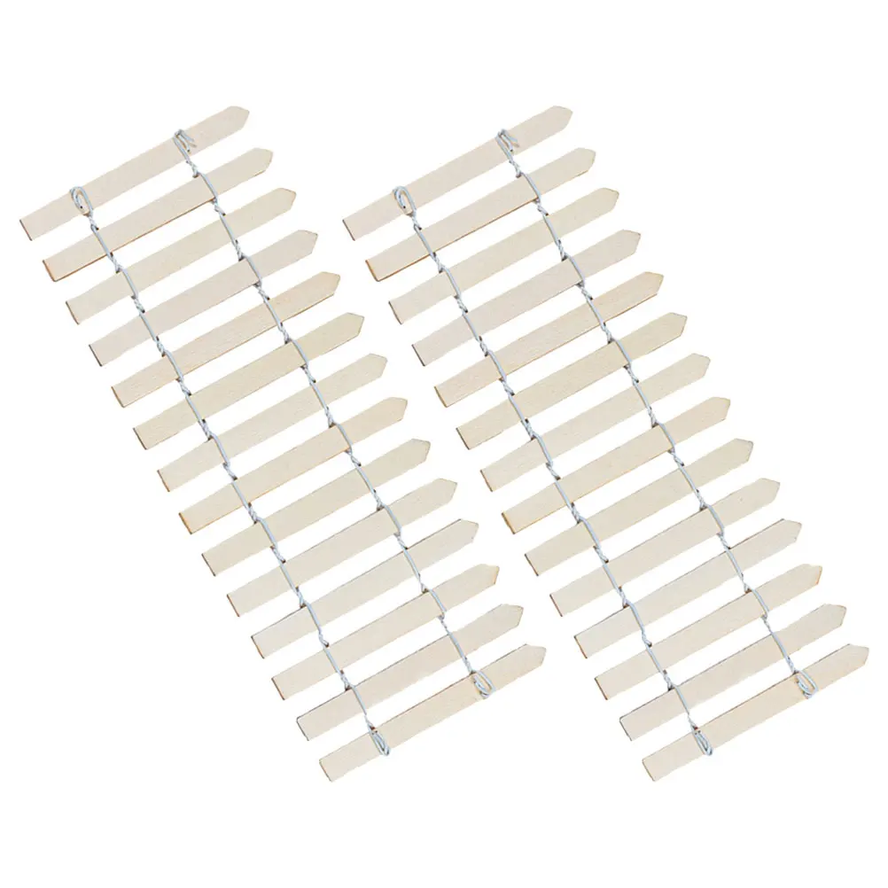 

2 PCS Micro Landscape Wooden Fence Decor Accessories Decorative Fences Fairy Garden Khaki Farm