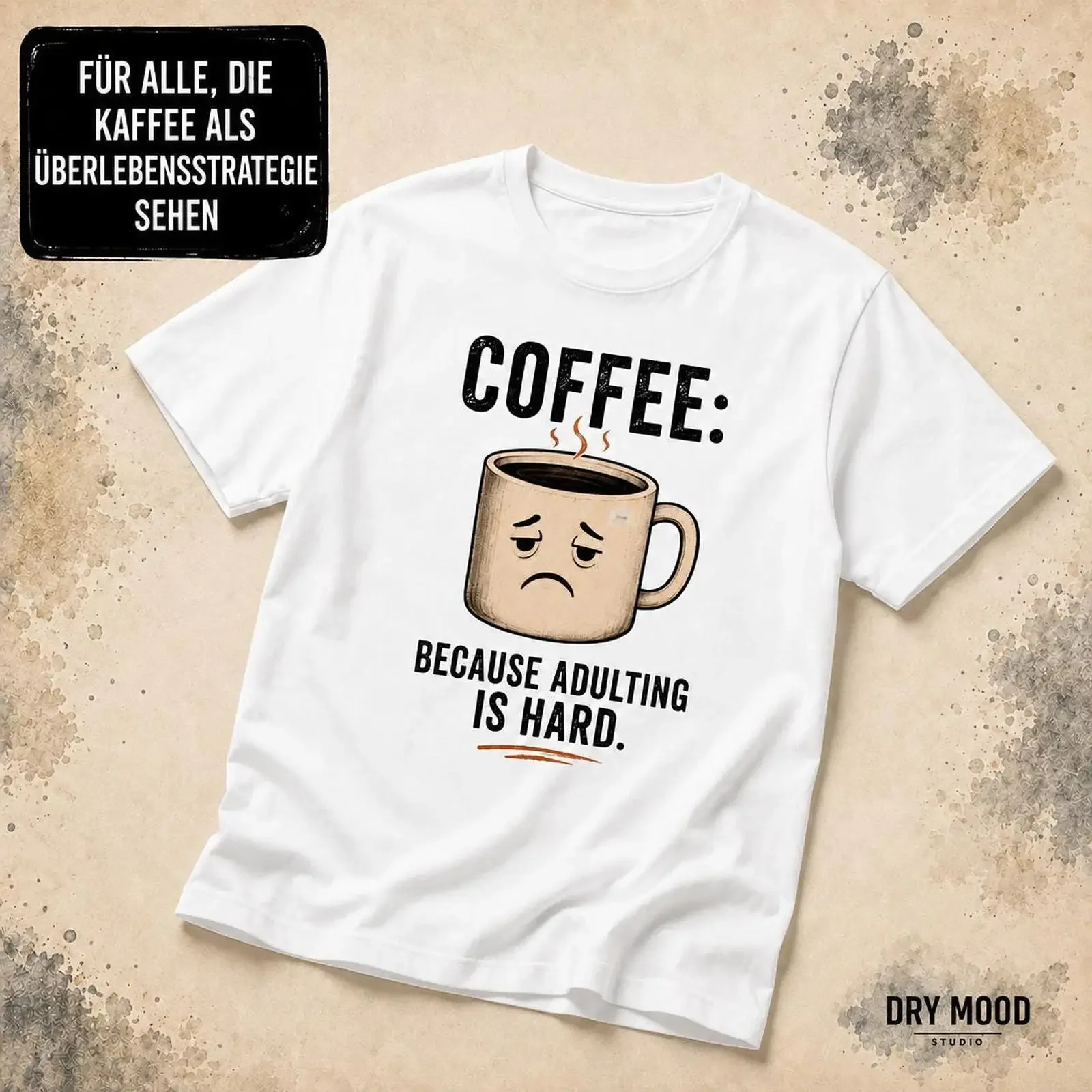Funny Office T Shirt with Coffee Mug Print Humorous Workplace Humor vintage Washed Comfortable Stretched homme designer clothes
