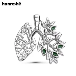 Hanreshe Medical Lung Lapel Brooch Pin Novelty Floral Lungs Silver Plated Badges Anatomy Jewelry Gift for Doctor Nurse