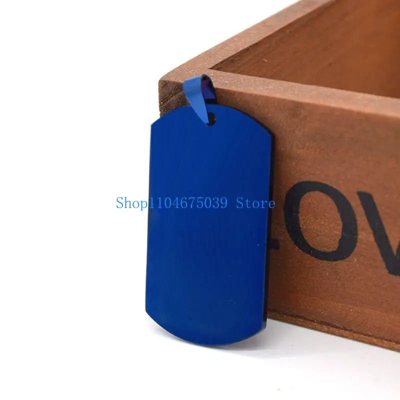 

5asd Blank Rectangle Charm Necklace for Women Unisex Jewelry Gifts