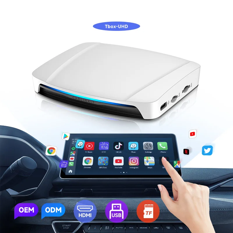 

Беспроводной Ai Box Youtube Netflix Автомобильный мультимедийный игровой Carlink 128 ГБ Tbox Uhd Hdmi Usb Carplay Android Auto 13 Sdm660 для Apple