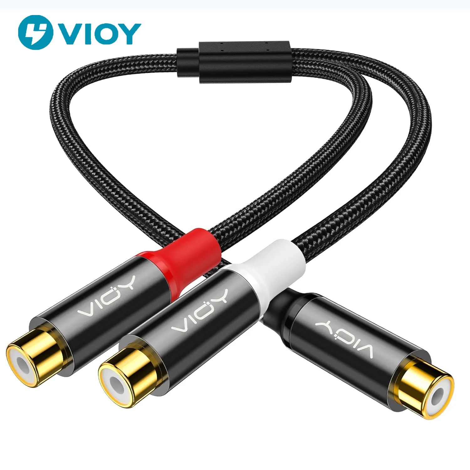 

RCA Audio Extension Cable 1RCA Female To 2RCA Female Y-Splitter Subwoofer Cable for Speaker Amplifier DVD Player HDTV Etc