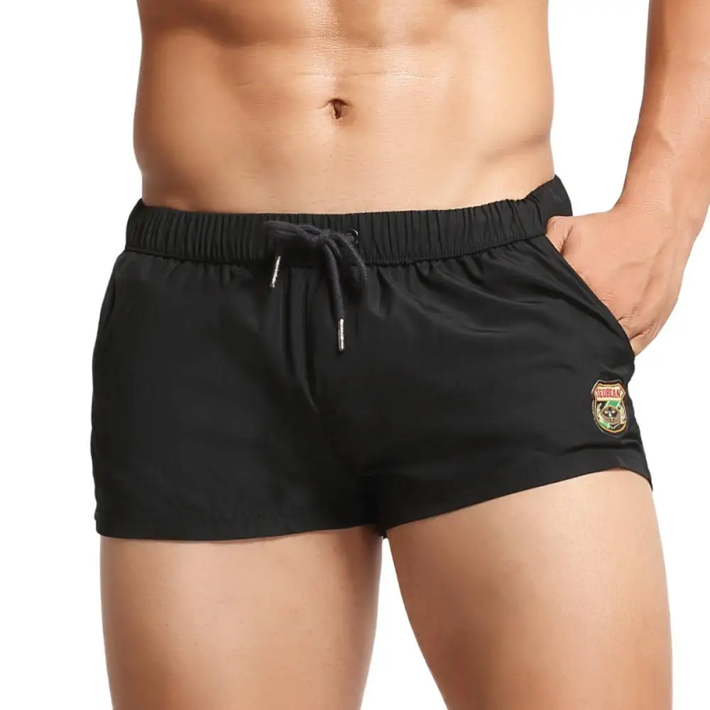Szorty plażowe męskie SEOBEAN, szybkoschnące, 100% poliester, modne szorty na wakacje letnie, szorty typu boardshorts, kąpielówki dla mężczyzn.