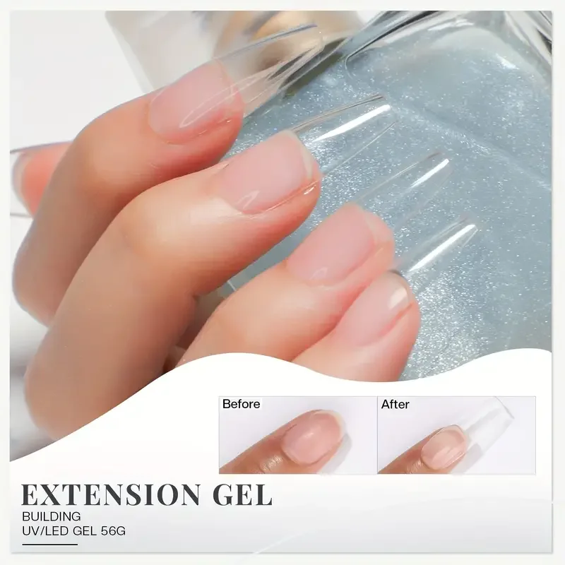 LED/UV Hard Gels Builder Nagelgelverlängerung stärkt das UV-Kunst-Maniküre-Set mit Formen – Detail 2