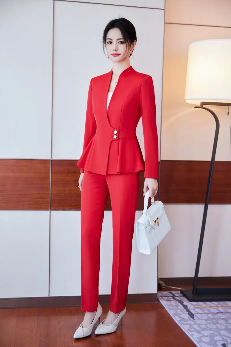 AIyssa-Long-Sleeved Suit for Women, Elegant Jacket and Trousers, Business and Work Uniform, Office Ladies, Special Fashion, 2025