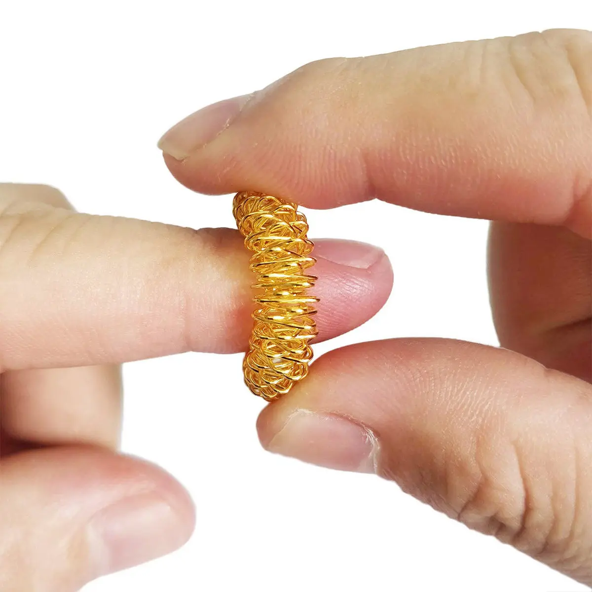 15Pcs Acupressure Finger Massage Spring Rings Spiky Sensory Stress Relief Enhancement for Adults Kids Anxiety