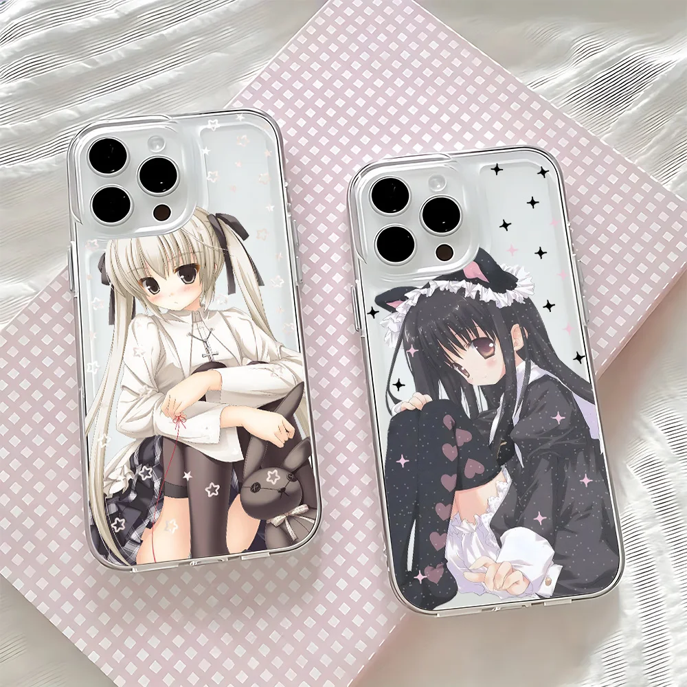 أنيمي لطيف خادمة فتاة قضية الهاتف لسامسونج غالاكسي S26 S25 S24 S23 S22 S21 S20 FE نوت 20 نوت 10 حافة زائد الترا لايت 5G واضح