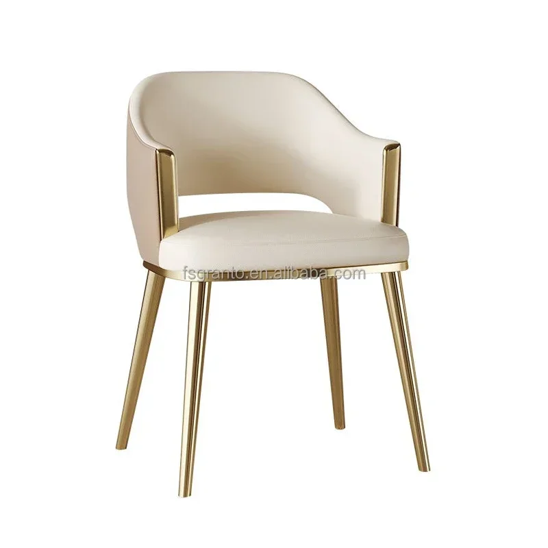 

#F Comfortable simple dining room furniture dining chair Luxury leather lounge chair