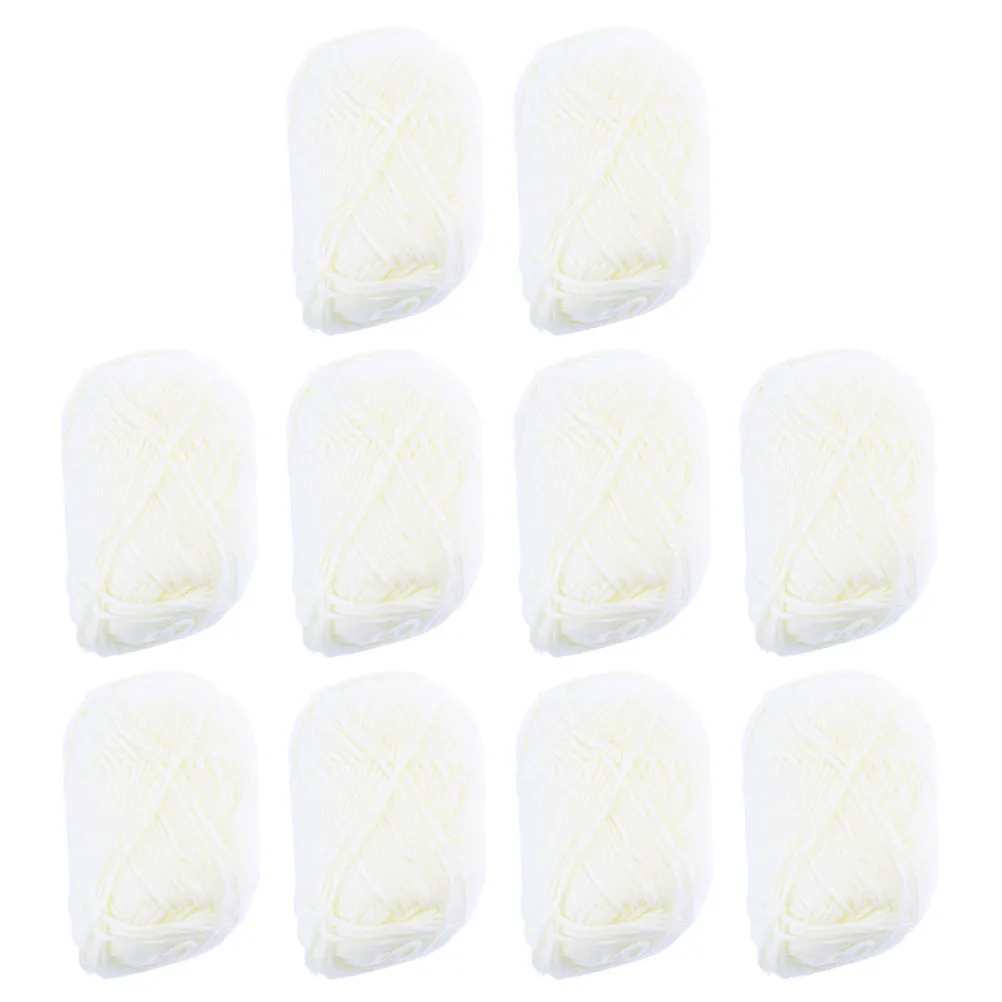 

10 Rolls Soft Milk Cotton Yarn for DIY Weaving Knitting Crochet Crafts Warm Skin-Friendly Thick Handmade Cotton Cord