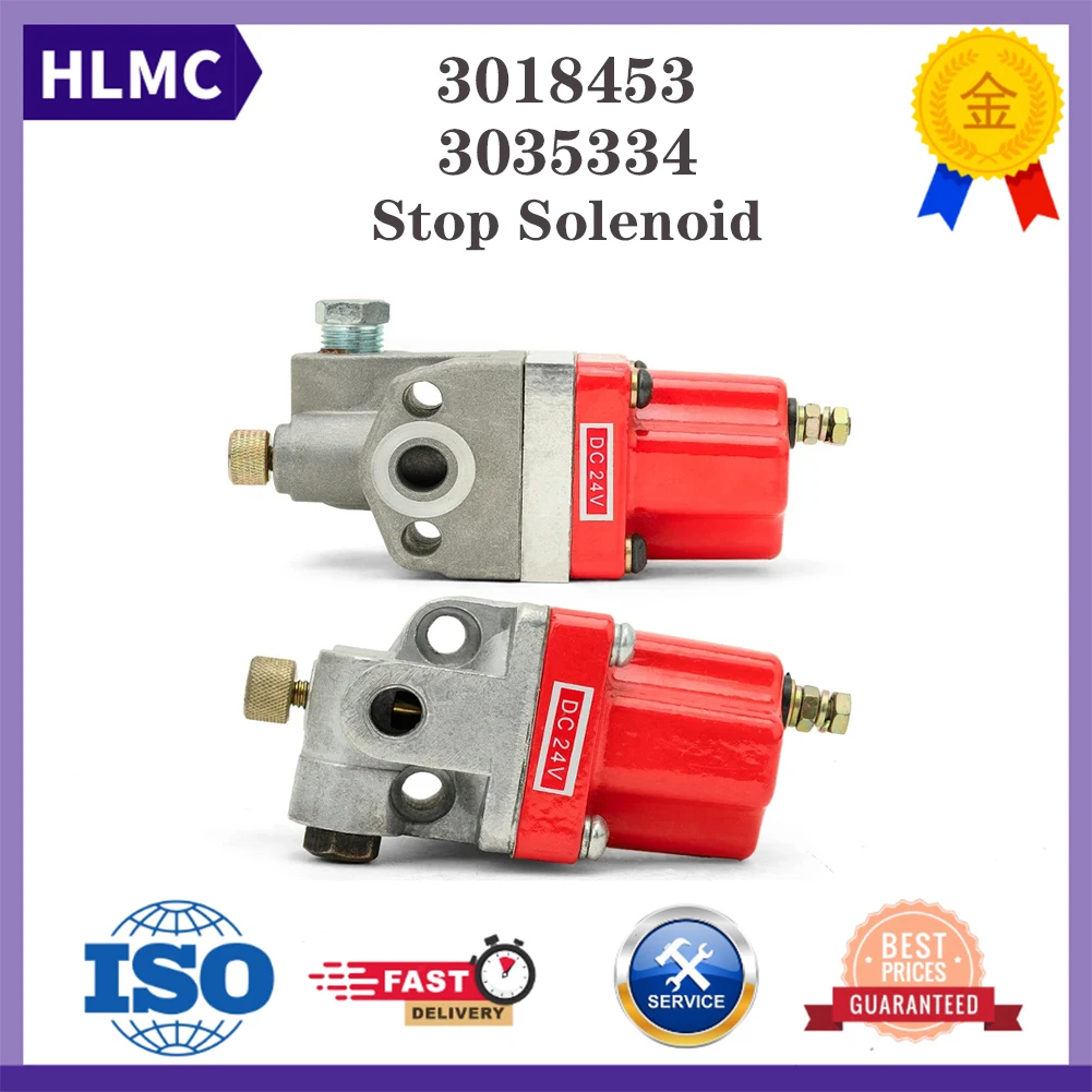 

Excavator Parts Stop Solenoid Fuel Shutoff Cut Solenoid Valve One Terminal Fit for Cummins NT855 N14 24VDC 3018453 3035334