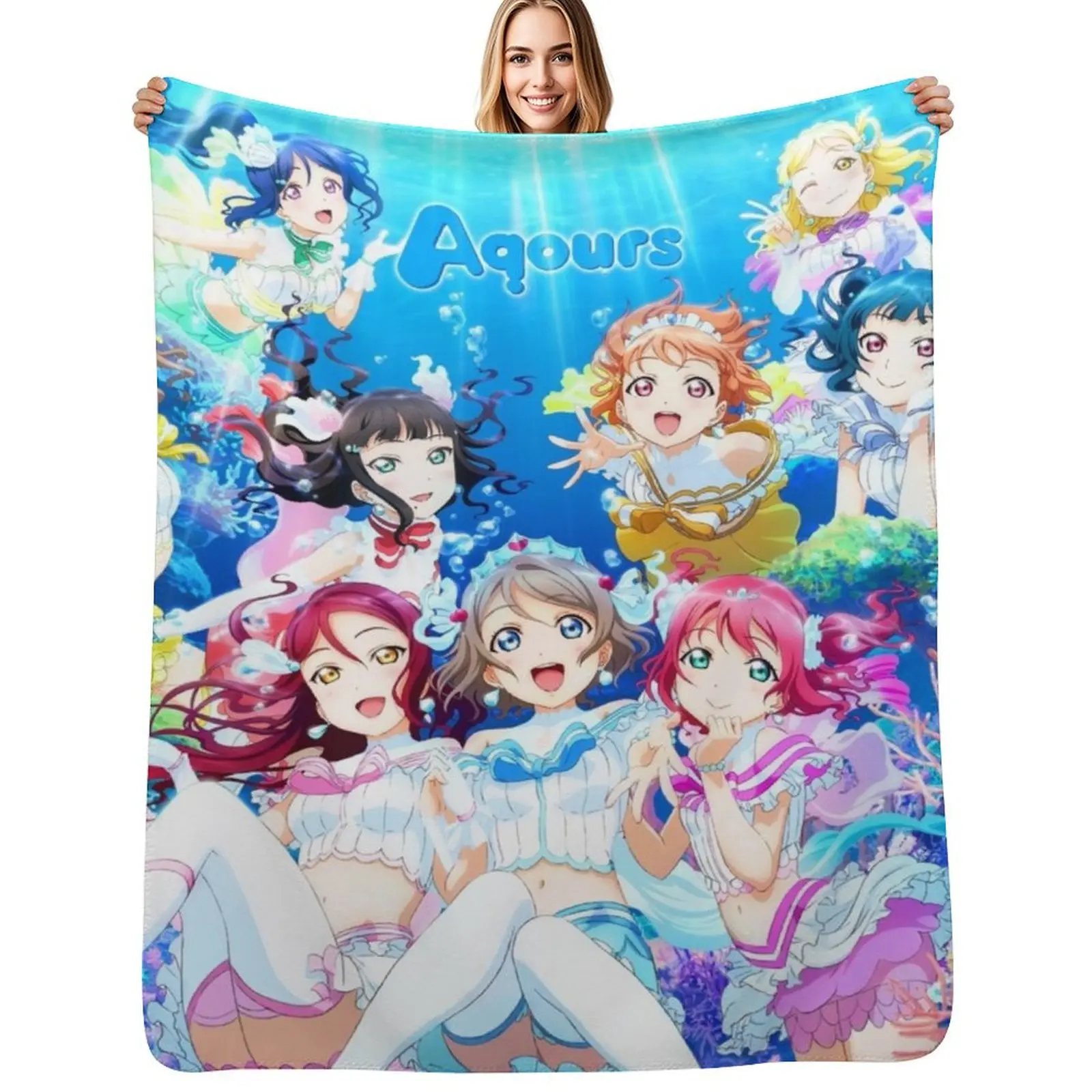 

Love Live! Sunshine!! - Koi ni Naritai AQUARIUM Throw Blanket For Sofa Thin Shaggy for sofa cosplay anime Blankets