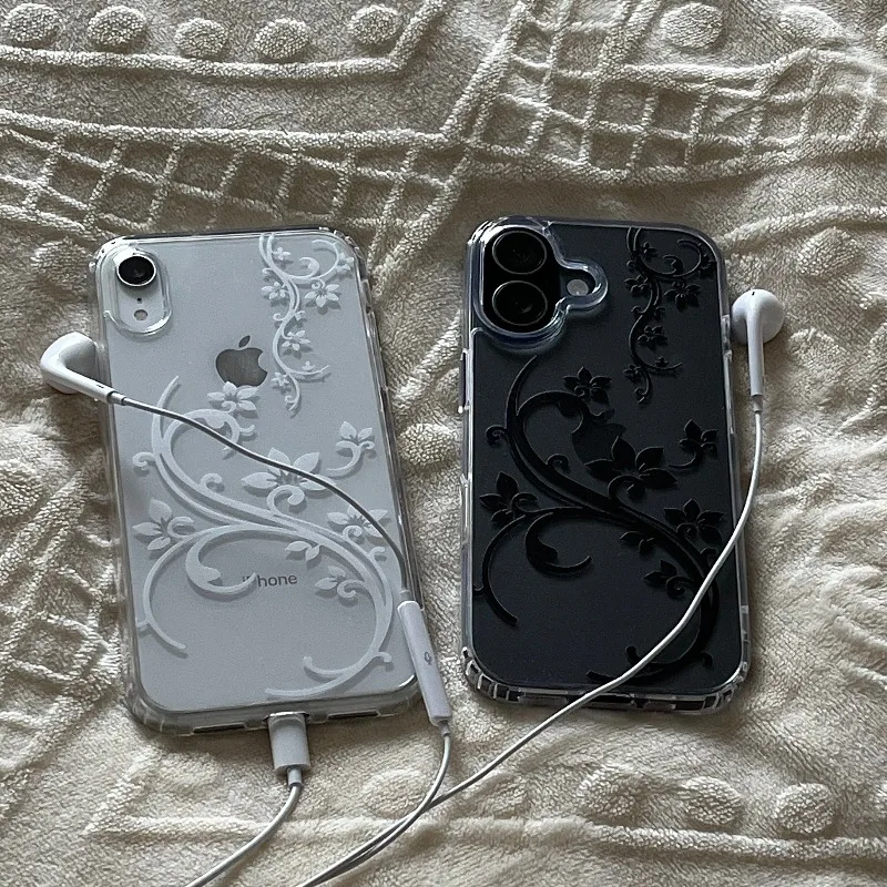Funda transparente con estampado floral artístico para iPhone 17, 16, 15, 11, 12, 14, 13 Pro, Max, Mini, XS, X, XR, 7 Plus, 17E, resistente a golpes 4