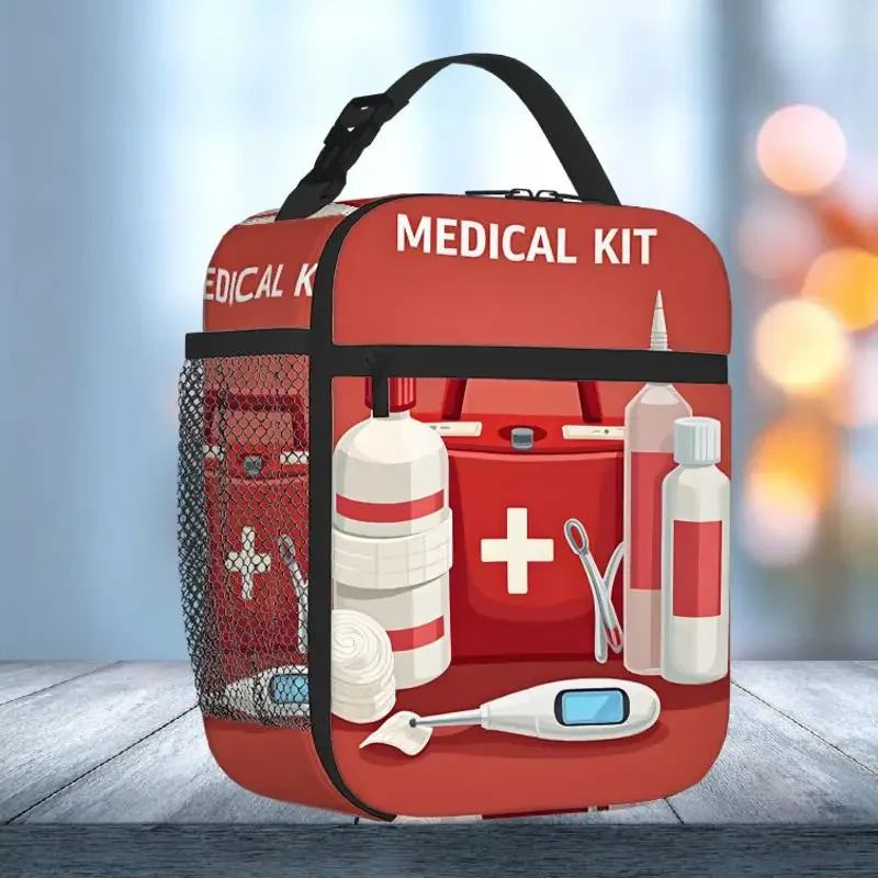 1pc, Essential Medical Supplies for Emergencies Printed Thermal Bag Insulation Bag Insulated Bag, No Food Contact, Suitable for