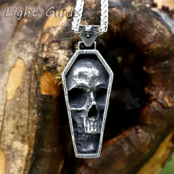 2022 NEW Men's New Creative Designs punk Skull Coffin Necklace Pendant For Men Women Gothic Punk Jewelry free shipping