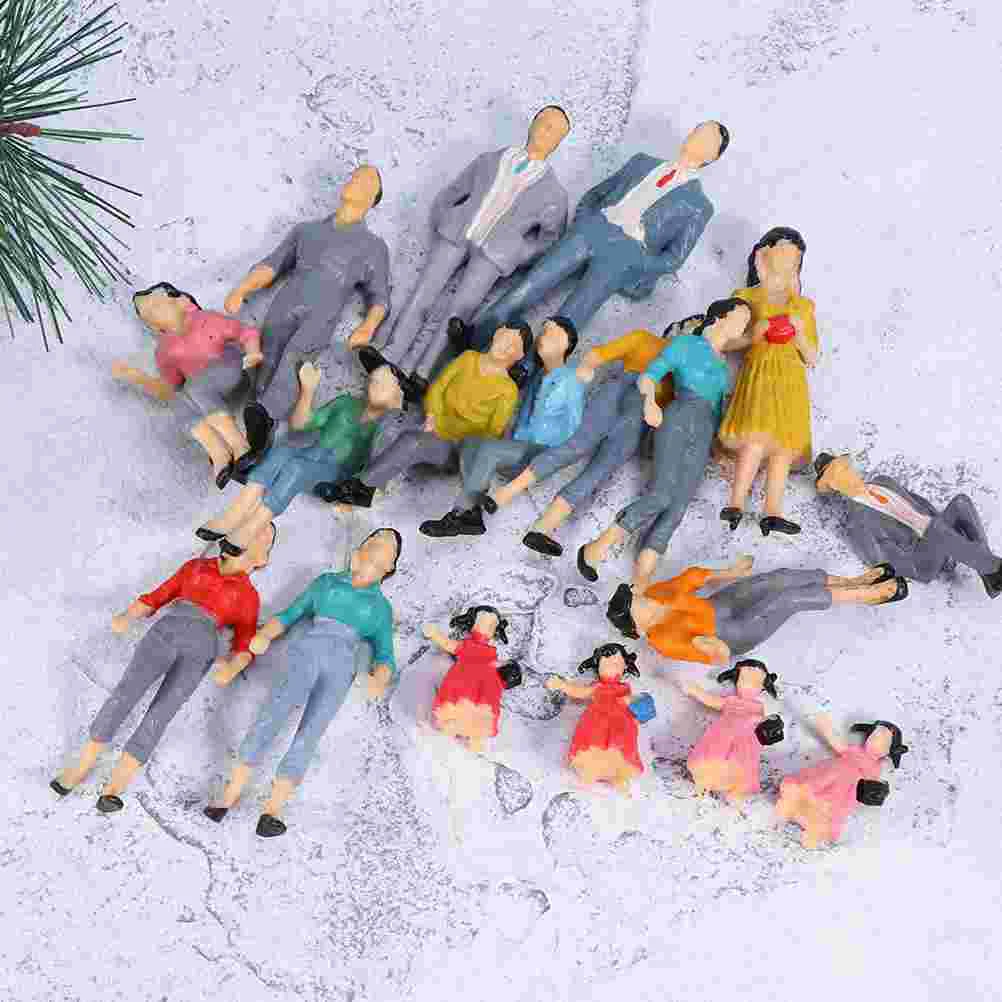 Train Park Street Passengers Mixed Model People Man Decor Miniature Models Toy Room Office