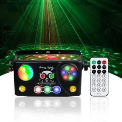 Family Party  Laser Magic Ball Light Remote Disco Strobe Lamp Holiday Decoration Device 5in1Multifunctional Deying Projector