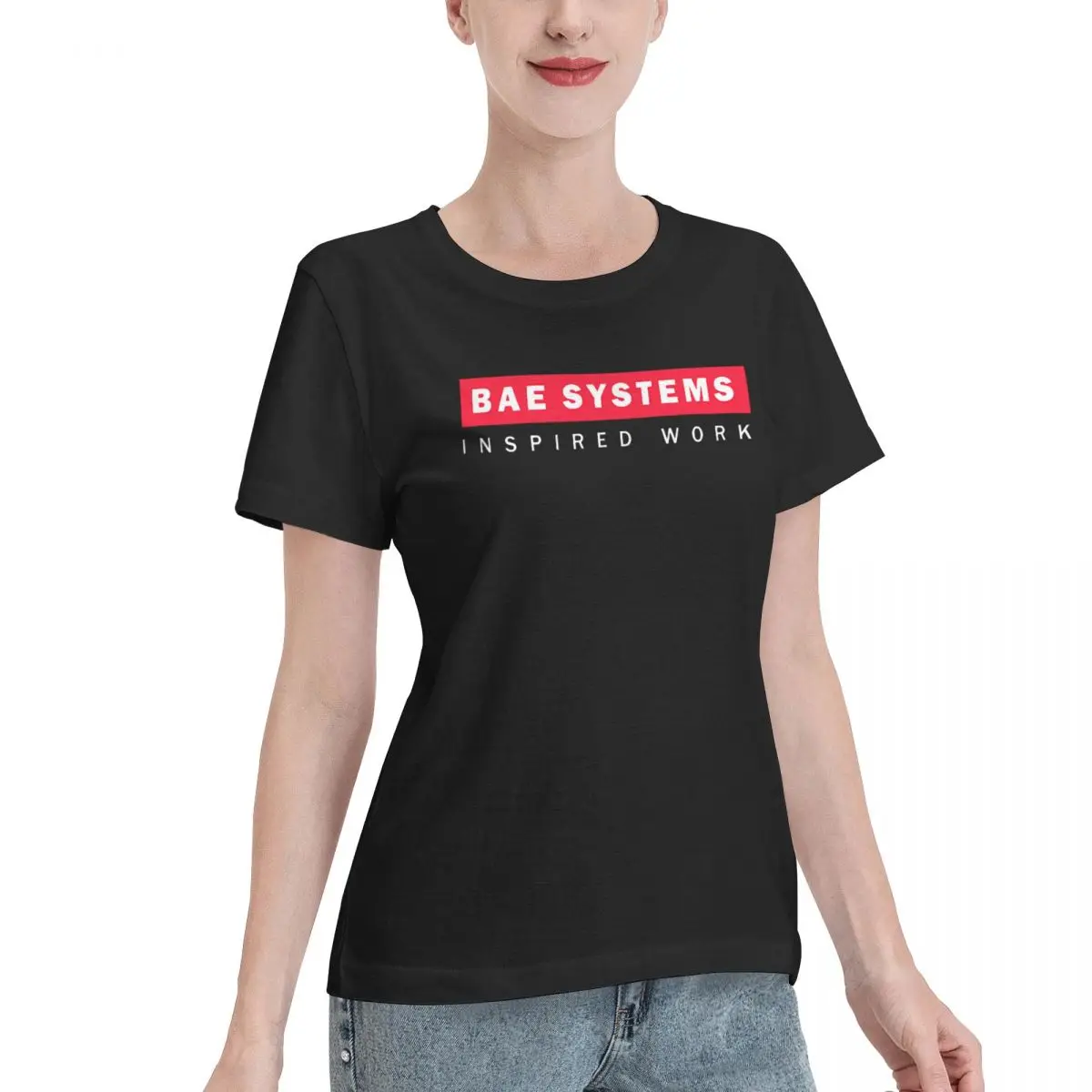 No Shrink BAE Systems British Logo Women's T-shirt Urban Home Casual Tee