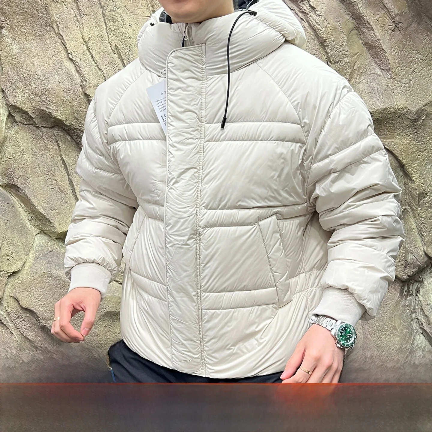 

High Loosen 90 White Du down Filling Thi Warm down Jaet for Autumn And Winter Couples Outdoor Sle Long Sve Zipp...