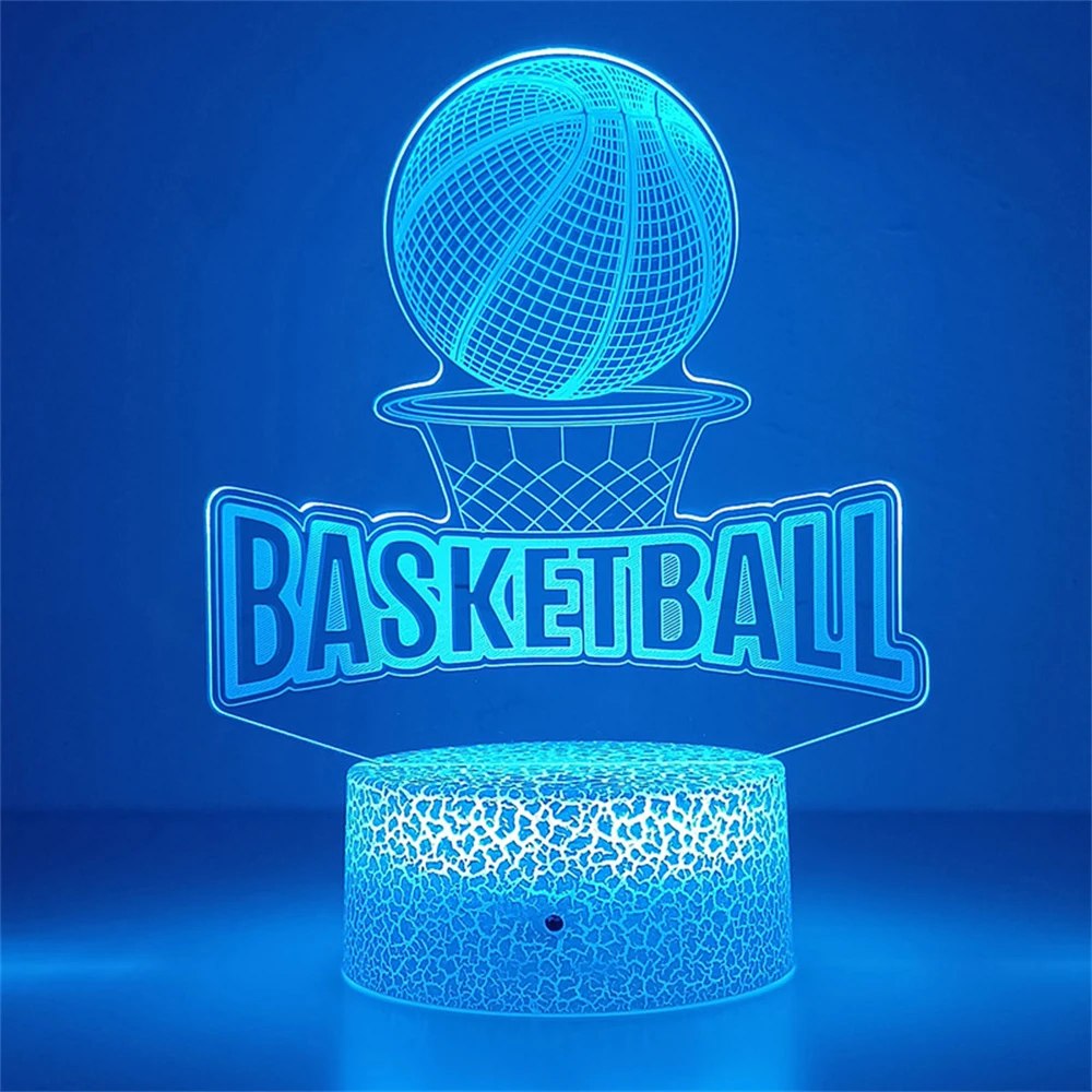 3d Illusion Night Lamp Basketball Ball Hologram Acrylic Nightlight for Room Decor Unique Gift for Student Bedroom Night Light