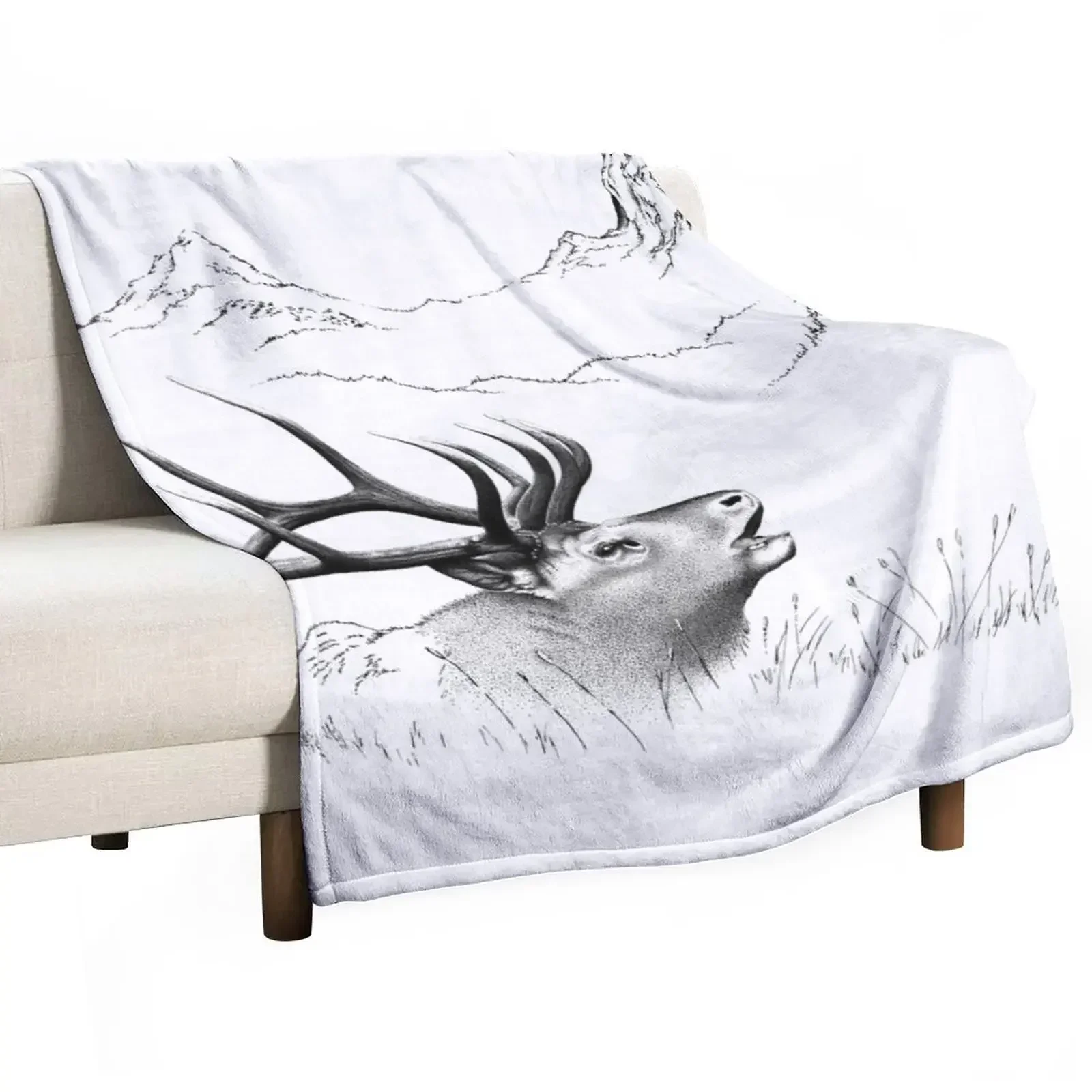 

Bull Elk Throw Blanket Shaggy Quilt Blankets