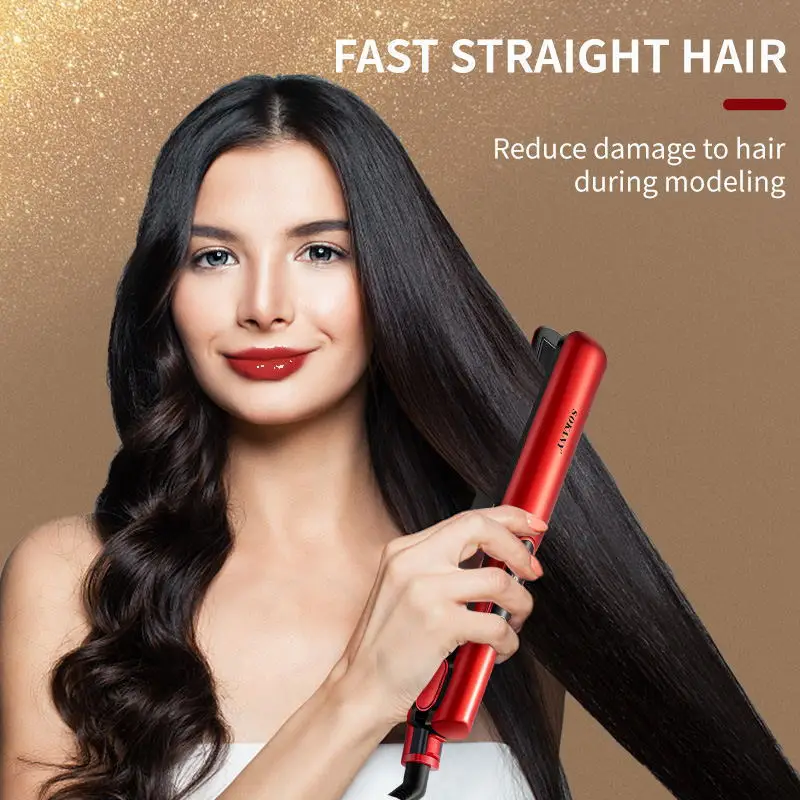 Бытовой выпрямитель двойного назначения для влажной и сухой уборки, керамическое дно, ЖК-экран, регулируемая температура, расческа для выпрямления волос