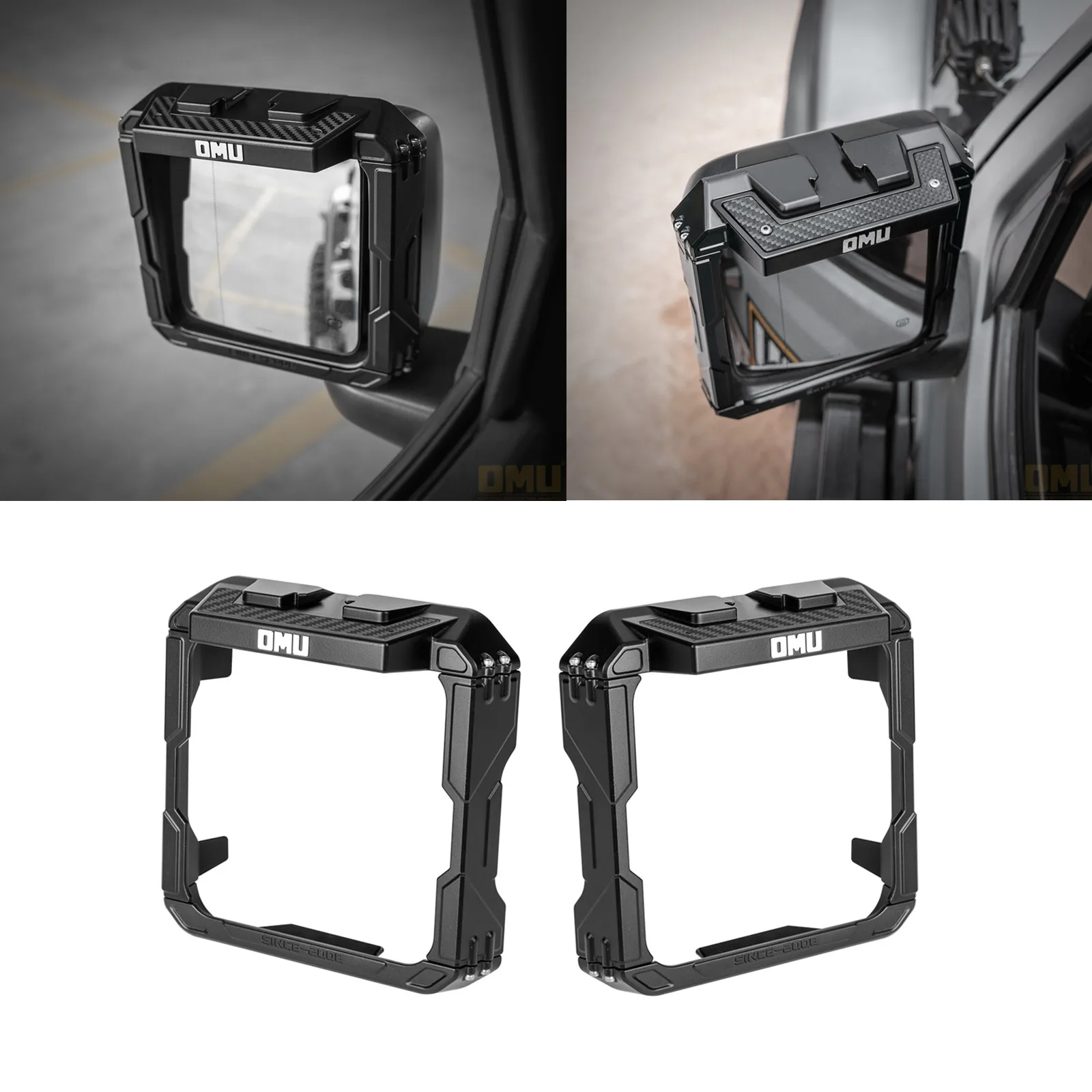 

OMU018 Дождевик зеркала заднего вида для Jeep Wrangler JL 2018-2026, JT 4XE, алюминиево-магниевый сплав и сухое углеродное волокно