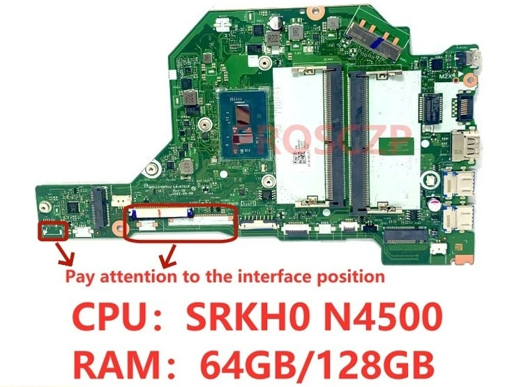 

LA-K701P For Acer A115-32 A315-35 Laptop Motherboard NBA6M11008/NBA6M11004/NBA6W11003 With SRKH0 N4500 CPU 64GB/128GB 100%Tested