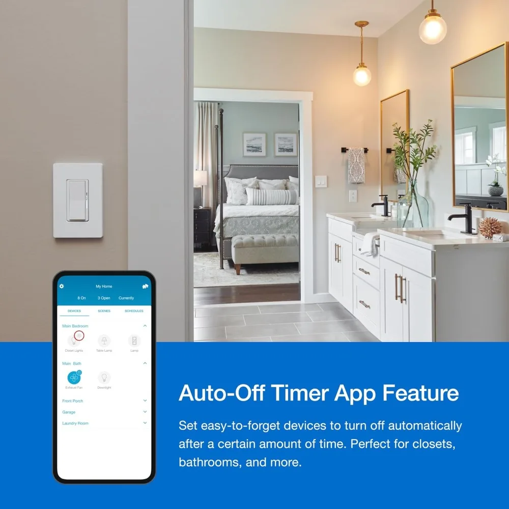 

Original Smart Dimmer Switch ( Smart Hub Required), for LED Lights, 150 Watt, Single-Pole/3-Way, No Neutral Required
