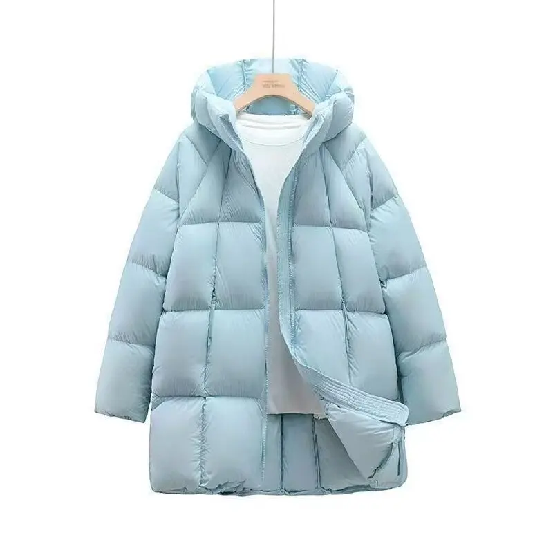 

Cotton Padded Jacket Women's 2025 Winter Korean Version Puff Fashionable Hooded Thick Warm Coat New Long Sleeve Mid Length Top