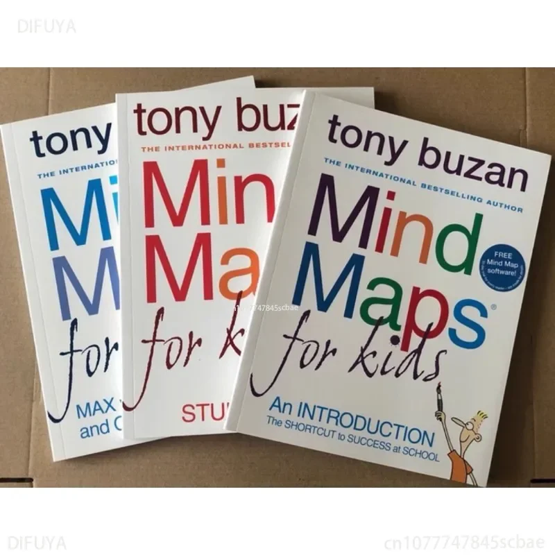 

3 Books Tony Buzan: Mind Maps for Kids English Story Picture Books for Children Learn English Reading Books DIFUYA