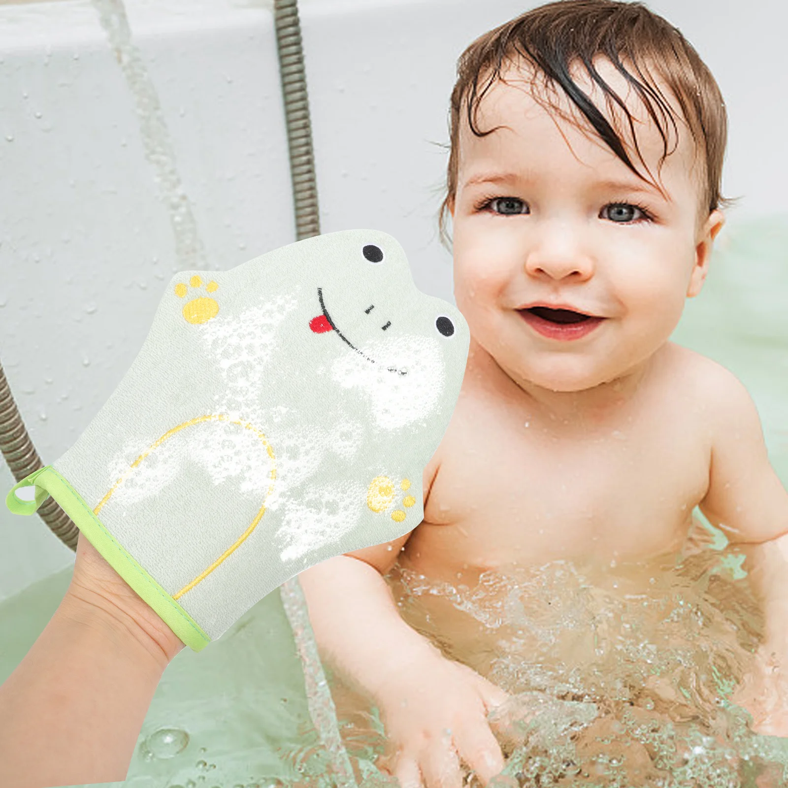 2 guantes de baño divertidos de dibujos animados con textura exfoliante, ideales para el baño de los niños, fáciles de usar y el cuerpo, viajes perfectos