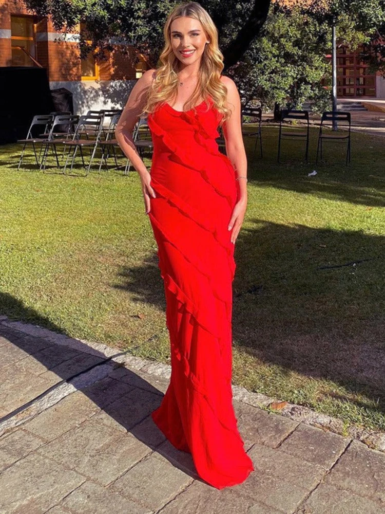 Cryptographic Elegant Spaghetti Strap Draped Maxi Dress for Women Ruffle Sexy Sleeveless Backless Sundresses Party Club Clothes - AliExpress 200000345 Cryptographic Elegant Spaghetti Strap Draped Maxi Dress for Women Ruffle Sexy Sleeveless Backless Sundresses Party Club Clothes - AliExpress 200000345
