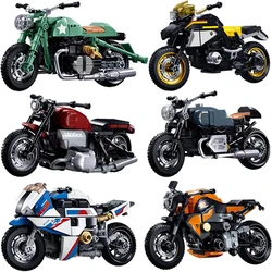 SLUBAN-décennie s de construction de moto, modèle de voiture de course, moto technique, champion de vitesse, briques MOC, cadeaux de jouets pour enfants, série City, BMW