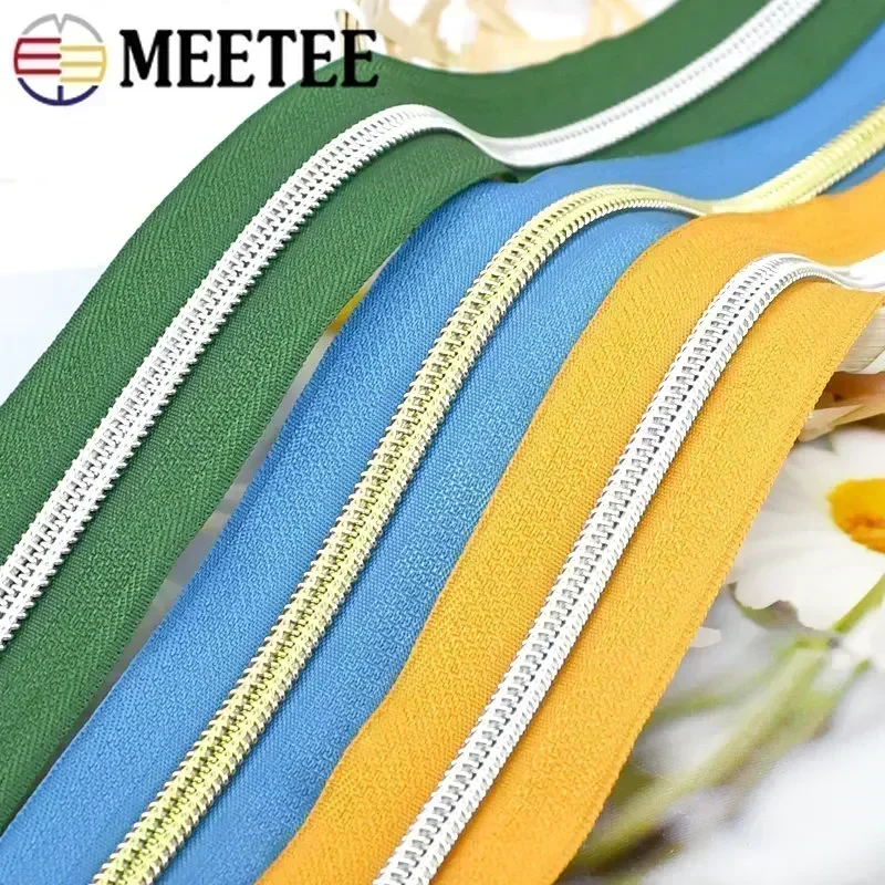 10-50Meters 5# Nylon Zippers for Sewing Bags Plastic Coil Bag Zipper Tapes By The Meter Garment Zips Replacement Accessories