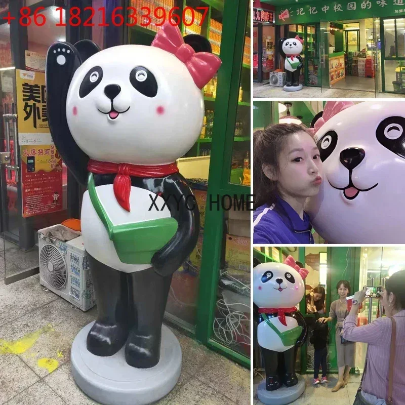 Welcome Decoration at the Door of the Store FRP Cartoon Sculpture Large Animal Ornaments
